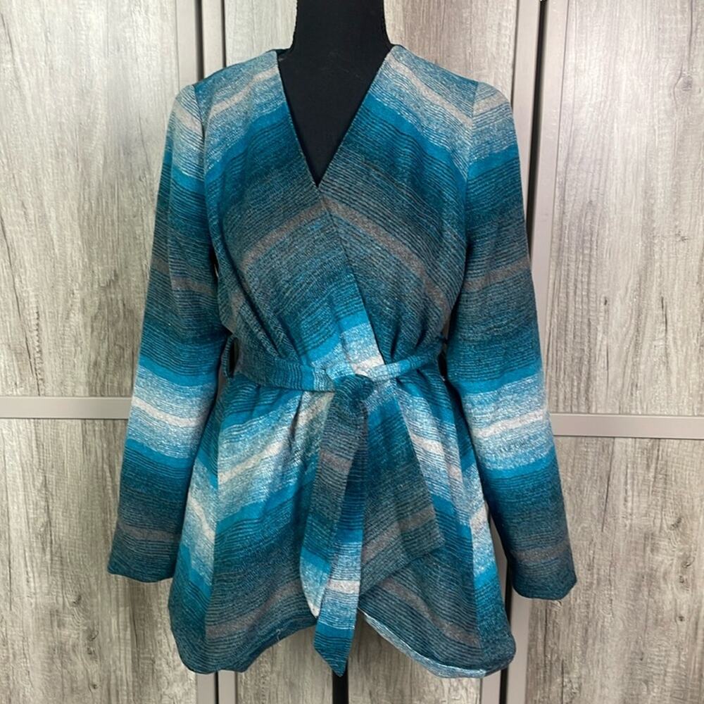 Jack by BB Dakota Plaid Open Front Wrap Jacket Women's M
